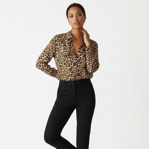 082. sen Leopard Print Button-Up Blouse - Brown/Cream